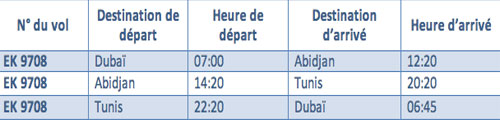 emirates horaires 