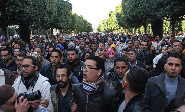 Tunis manif chômeurs