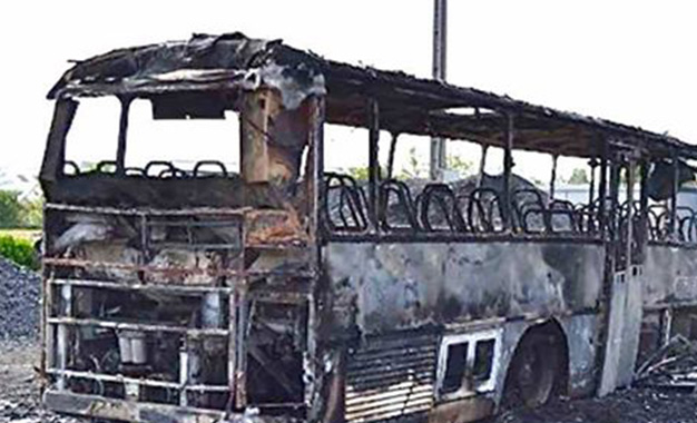 Algérie- bus touristique-Bizerte- incendie