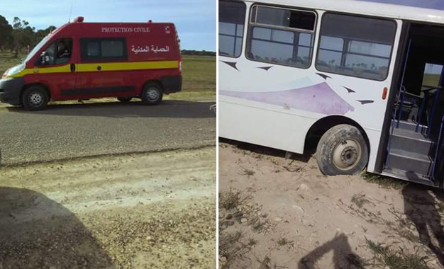 layoun- Kasserine-bus scolaire- dérapage