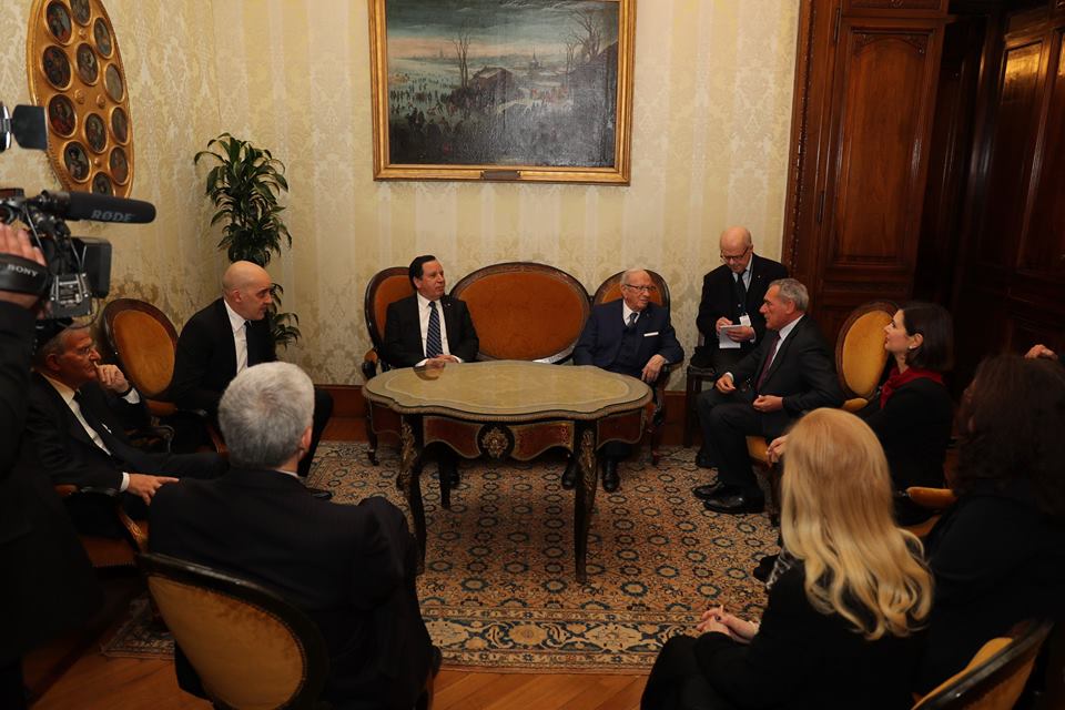 Caid Essebsi reçu par Pietro Grasso au Sénat italien