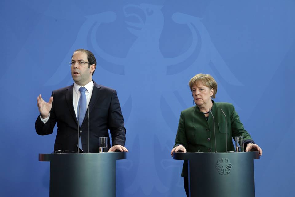 Youssef Chahed et Angela Merkel, 14 février 2017, Berlin