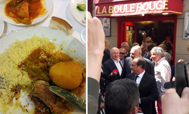 François Hollande clôture son mandat avec un couscous tunisien François-Hollande-couscous-La-Boule-Rouge