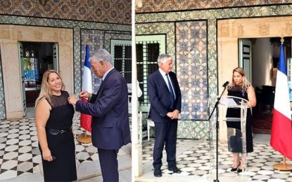 Une Tunisienne décorée des insignes de Chevalier dans l’Ordre des Palmes académiques françaises