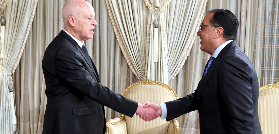 قرطاج: فحوى لقاء الرئيس سعيد مع مصطفى مدبولي، رئيس مجلس الوزراء بمصر