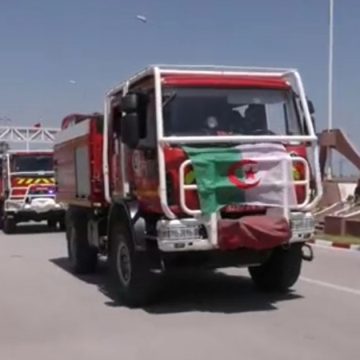 الرئيس سعيد يشكر نظيره الجزائري تبون على اثر توجيهه طائرات و شاحنات اطفاء لمواجهة حريق جبل بوڨرنين