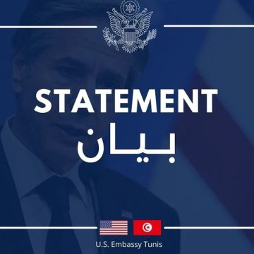 سفارة الولايات المتحدة الأمريكية بتونس، بعد مضي 3 أيام من استفتاء 25 جويلية، أنتوني ج. بلينكن يصدر بيانا