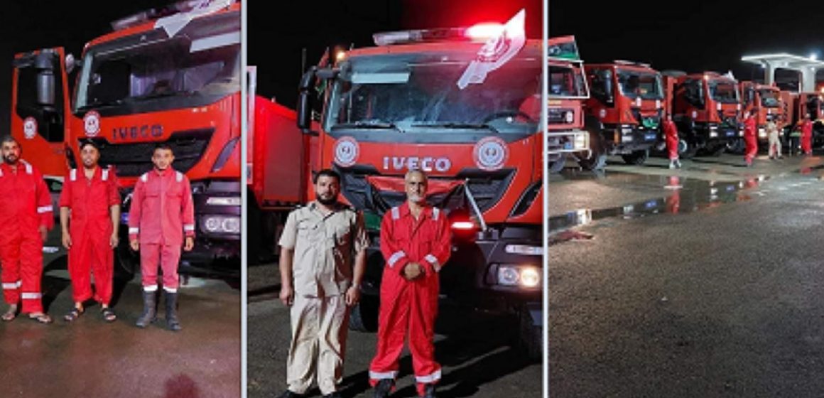 ليبيا ترسل قافلة شاحنات إطفاء إلى تونس للمساهمة في اخماد الحرائق التي اندلعت بجبل بوقرنين (فيديو)