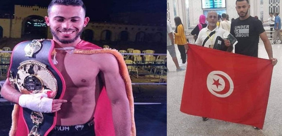 الملاكم التونسي لؤي عبد الصمد  يٌحرز على  بطولة العالم للملاكمة العربية في وزن الخفيف “الكيك بوكسينغ” بالضربة القاضية