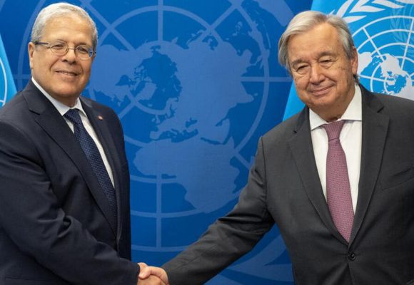 الجرندي يٌطلع الأمين العام لمنظمة الأمم المتحدة على “تقدّم تنفيذ مراحل خارطة طريق المسار التصحيحي في تونس”
