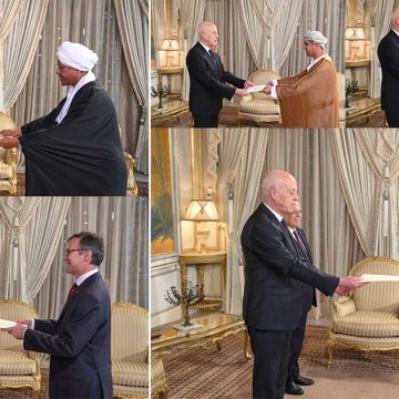 قرطاج: الرئيس يتسلم أوراق اعتماد 6 سفراء أجانب جدد مقيمين بتونس