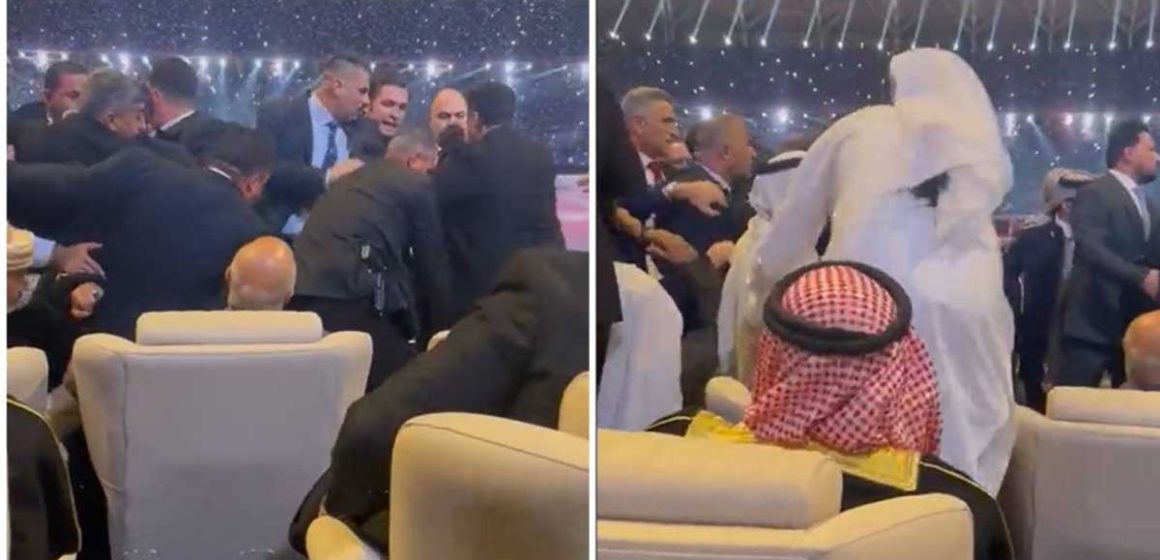 انفلات أمني وإشتباكات بالأيدي في إفتتاح بطولة كأس الخليج العربي بالعراق (فيديو)