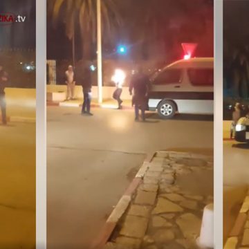 نابل: نقل مواطن الى المستشفى بعد اضرامه النار في جسده من أمام مقر الولاية (فيديو)