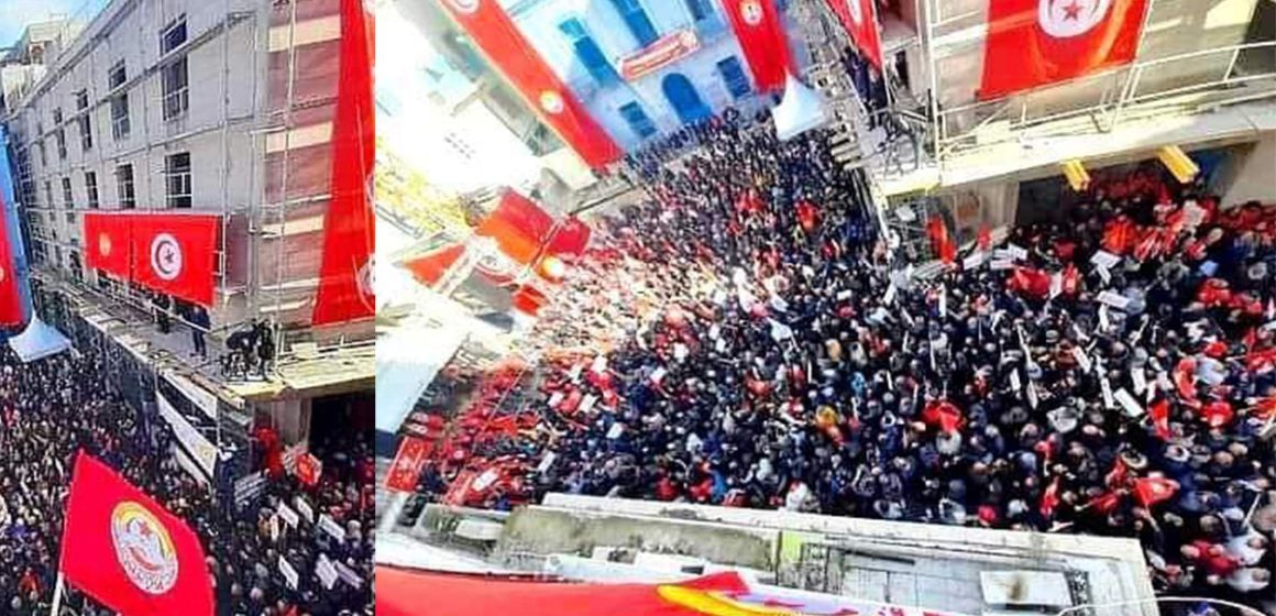 المصري عمرو الشوبكي يعلق على المسيرة الاحتجاجية للاتحاد التونسي للشغل (فيديو لكلمة الطبوبي)