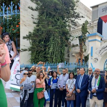 مساندة للمقاومة الفلسطينية، وقفة امام مقر نقابة الصحفيين التونسيين