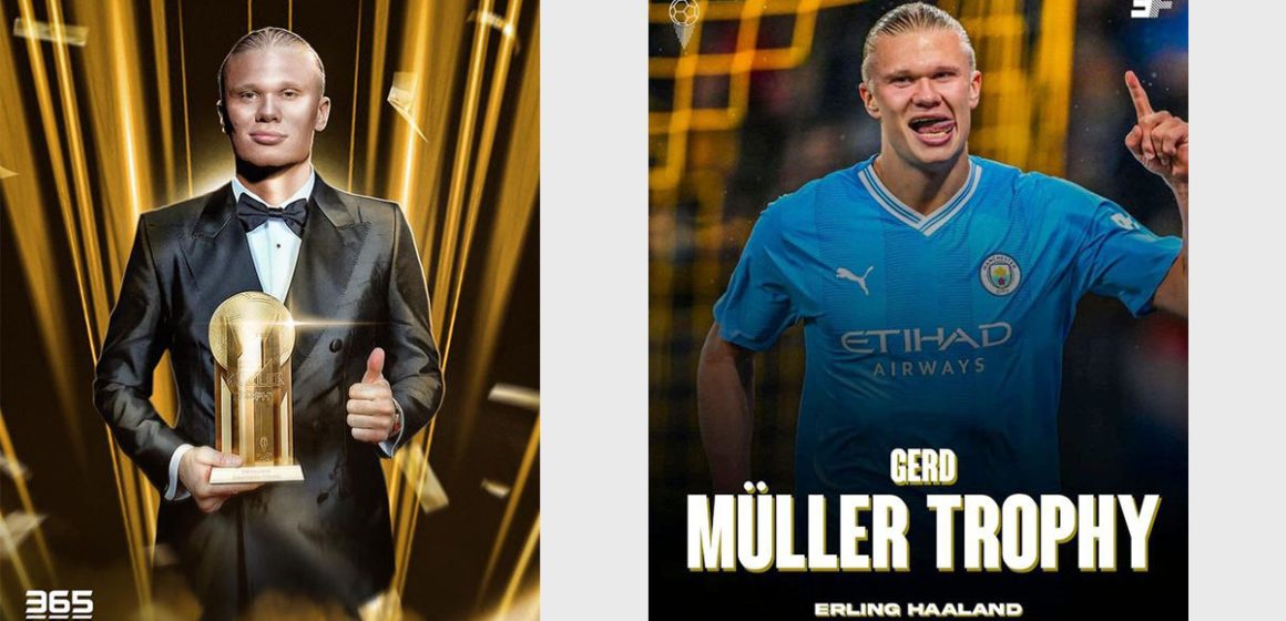 ايرلينغ هالاند يفوز بجائزة جيرد مولر لأفضل مهاجم و هداف لسنة 2023