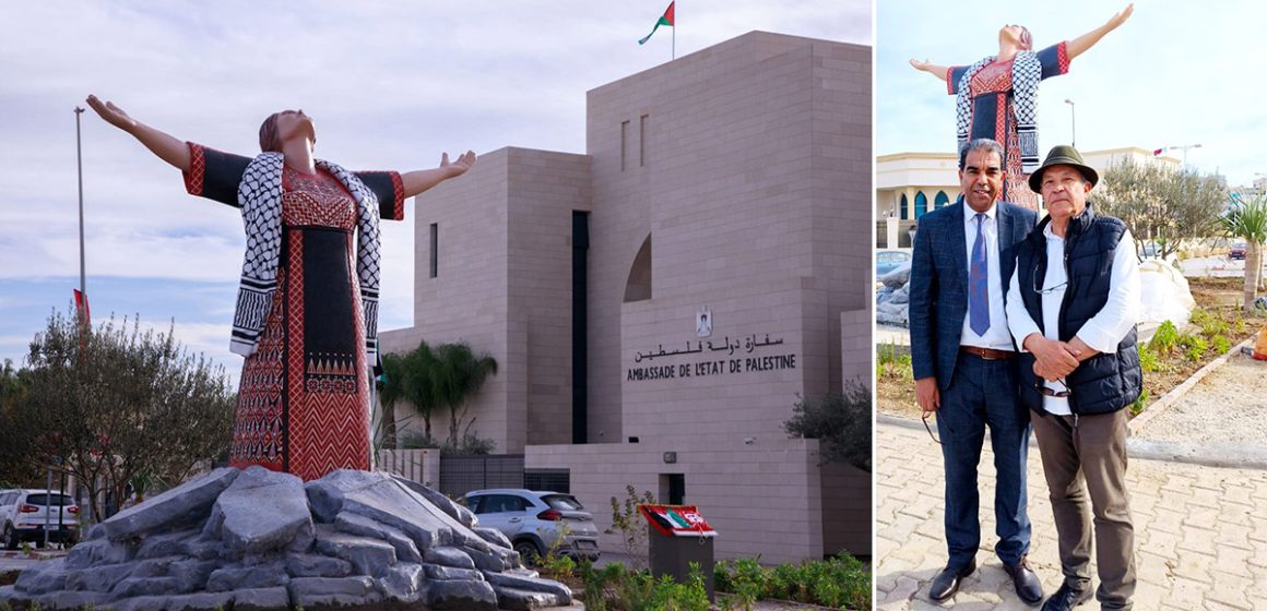 تونس تهدي فنونها لفلسطين: “مجسم المرأة الحالمة نصرة للشعب الفلسطيني ولقضيته”