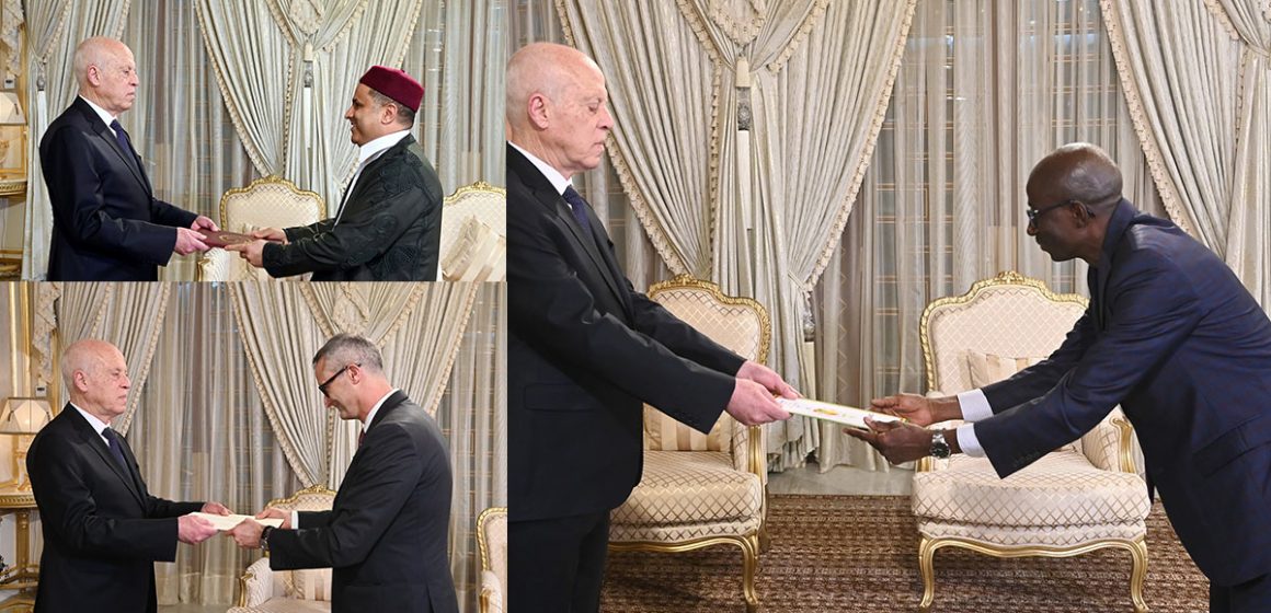 الرئيس يتسلم أوراق اعتماد 3 سفراء جدد معتمدين بتونس