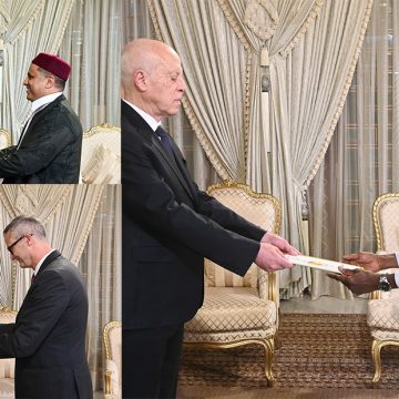 الرئيس يتسلم أوراق اعتماد 3 سفراء جدد معتمدين بتونس