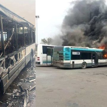 جربة: حريق بإحدى الحافلات بمحطة النقل البري بحومة السوق (فيديو)
