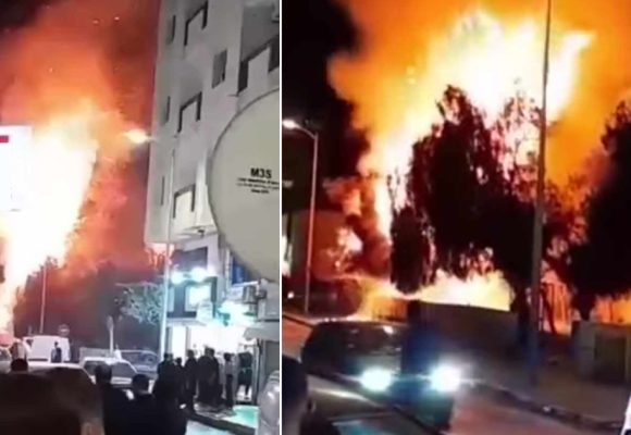 صفاقس : نشوب حريق هائل في باب بحر وسط المدينة (فيديو)