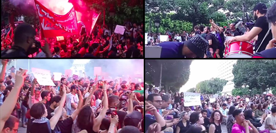 مسيرة شبابية تطالب بحرية التعبير و بإلغاء المرسوم 54 (فيديو)