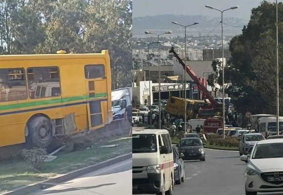 الطريق السيارة تونس بنزرت: فتح تحقيق للكشف عن ملابسات انزلاق حافلة على مستوى النحلي