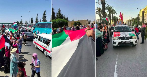 بن قردان: الآلاف من النشطاء يستقبلون قافلة الصمود لكسر حصار غزة (فيديو)