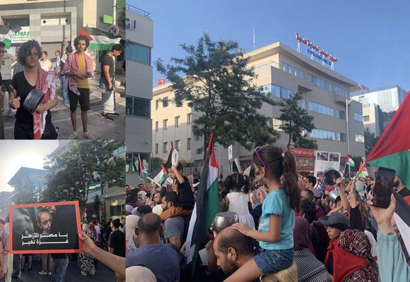 قبل الاعتصام، تونسيون في مسيرة بين سفارتي مصر و الولايات المتحدة الأمريكية بالبحيرة (فيديو)