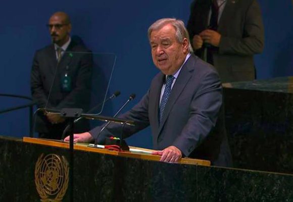 غوتيريش: “قيام دولة فلسطينية حق و ليس مكافأة”