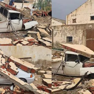 سيدي بوزيد: عاصفة تسفر عن سقوط حائط معمل سابق للطماطم و تهشيم سيارات