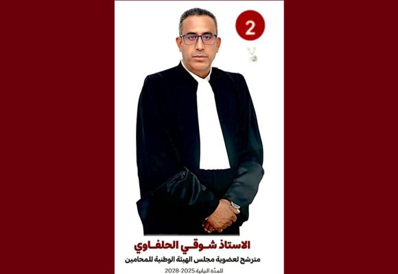 الأستاذ شوقي الحلفاوي يعلن عن ترشحه لعضوية مجلس هيئة المحامين