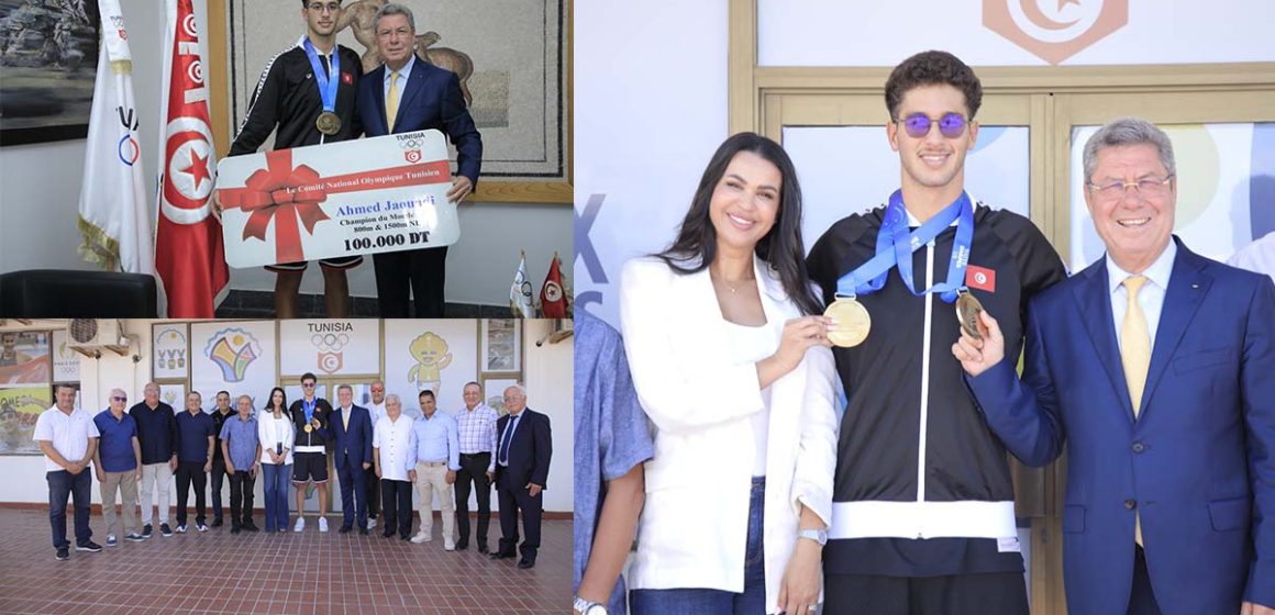 اللجنة الوطنية الأولمبية تقوم بالواجب و تستقبل البطل أحمد الجوادي