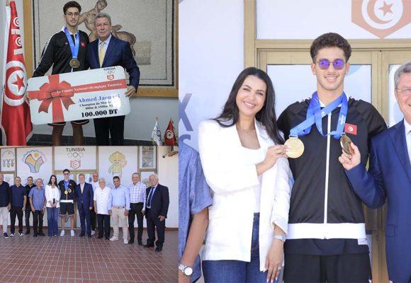 اللجنة الوطنية الأولمبية تقوم بالواجب و تستقبل البطل أحمد الجوادي