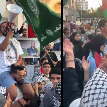 تونسيون من أمام المسرح البلدي بالعاصمة ينددون بجرائم الاحتلال في غزة (فيديو)
