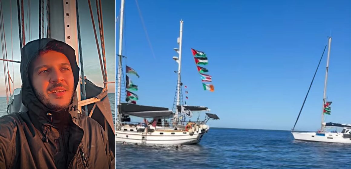 لؤي الشارني ينقل لحظة بلحظة مسار أسطول الصمود (2 فيديو)