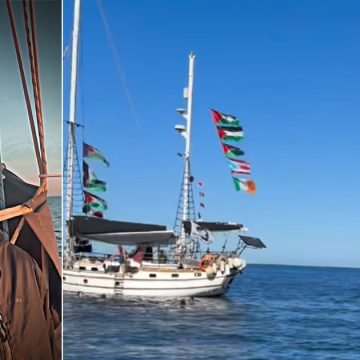 لؤي الشارني ينقل لحظة بلحظة مسار أسطول الصمود (2 فيديو)