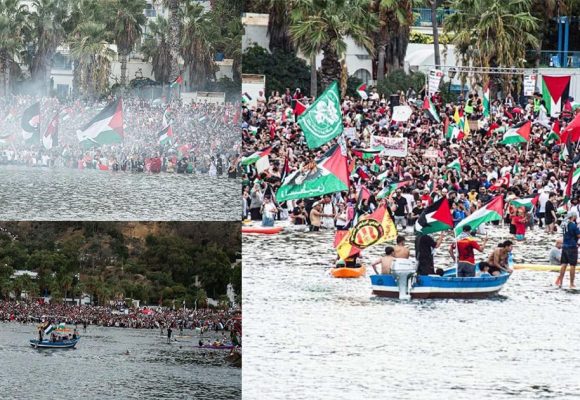 تونس في موعد مع التاريخ تودع سفن الأسطول الدولي لكسر الحصار على غزة (صور + 2 فيديو)
