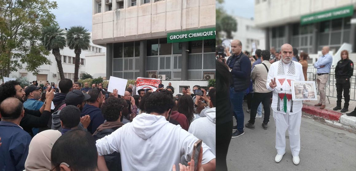 على هامش أحداث قابس: صورة اليوم من أمام مقر المجمع الكميائي بلافايات بتونس