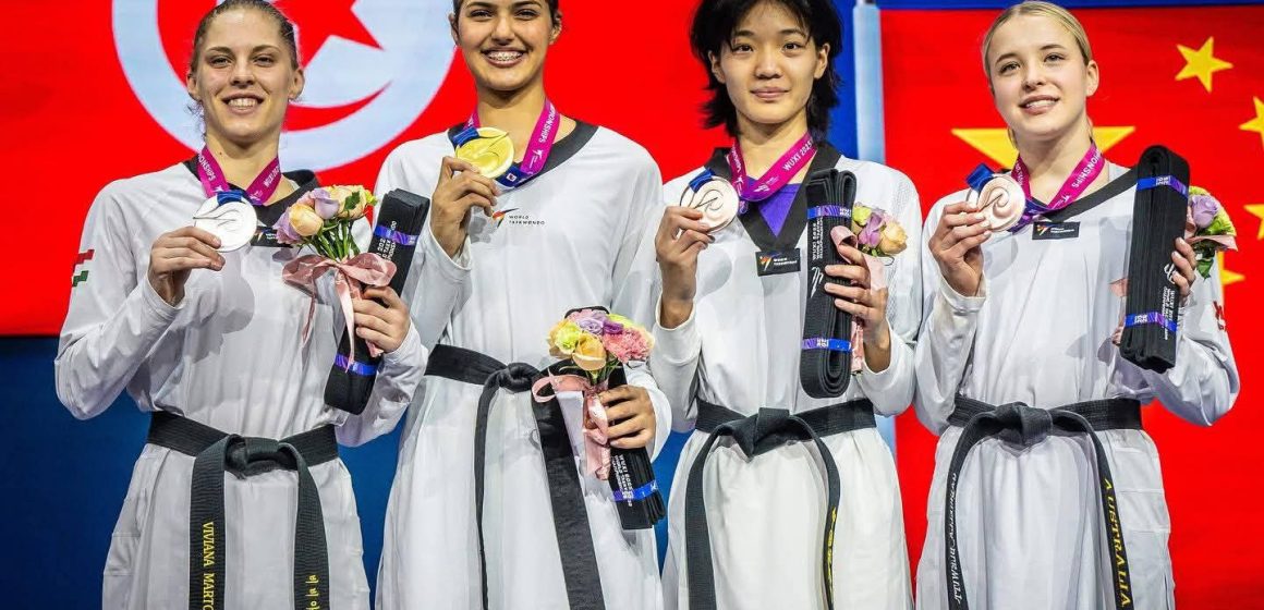 وفاء المسغوني بطولة العالم للتايكوندو: سفارة الصين بتونس تهنىء وفاء المسغوني و تشين شيمين