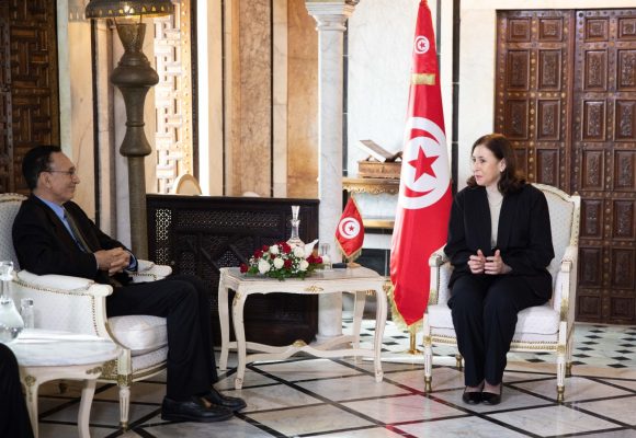 القصبة: من أبرز محاور لقاء رئيسة حكومة تونس بوزير الاقتصاد والتجارة الليبي، تعزيز التعاون بين البلدين