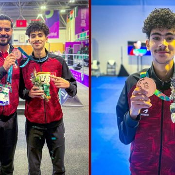 محمد أمين الزغلامي السعودية -الرياض:محمد أمين الزغلامي يفوز بالبرونزية في التايكوندو