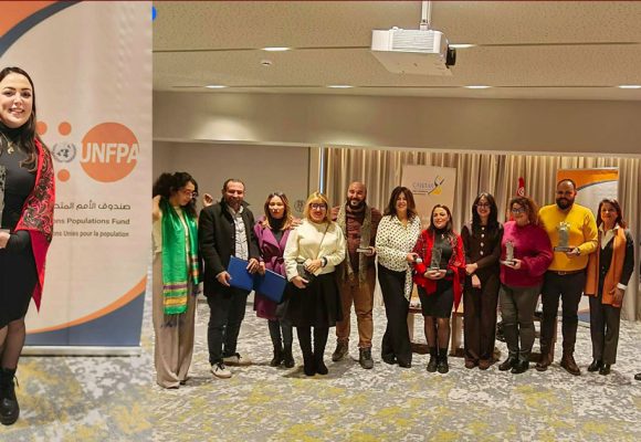 تهاني شبكة مسابقة الإنتاج الصحفي: الزميلة نجوى الهمامي على البوديوم