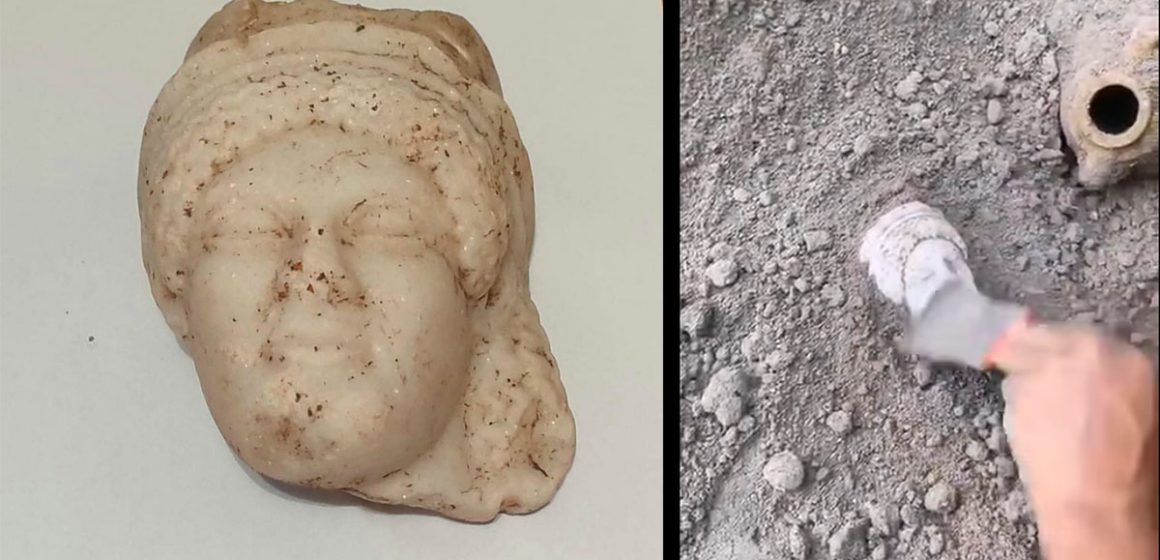 00 اكتشاف قناع من مرمر فريد من نوعه خلال أشغال الحفريات بموقع توفاة بقرطاج (فيديو)