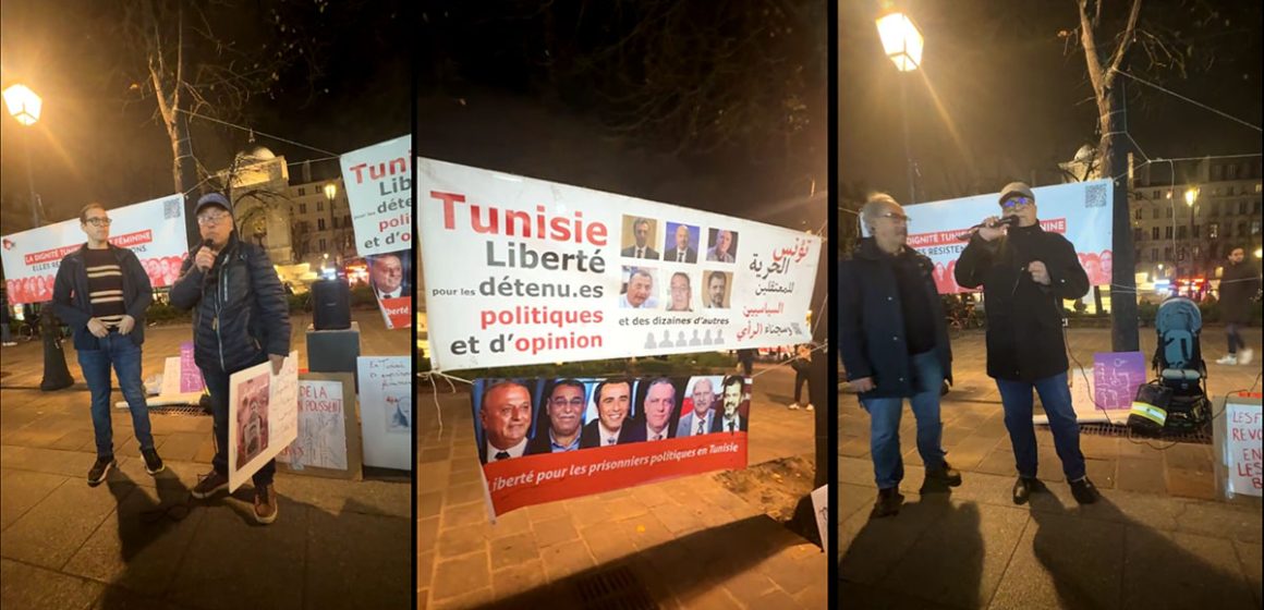 المعتقلين السياسيين تحت شعار “جوهر بن مبارك يواجه خطر الموت”، تجمع تضامني في باريس (فيديو)