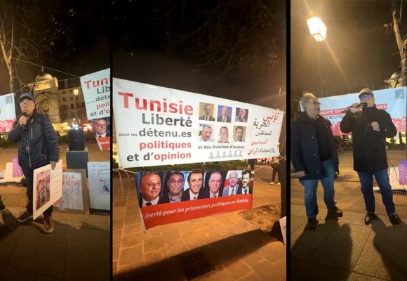 تحت شعار “جوهر بن مبارك يواجه خطر الموت”، تجمع تضامني في باريس (فيديو)