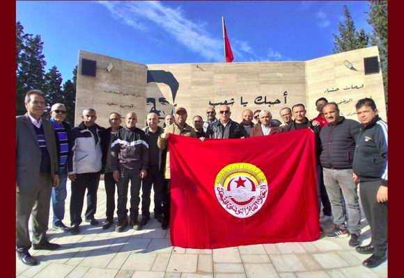 رادس، مناضلو اتحاد الشغل ببن عروس في زيارة لمكان استشهاد فرحات حشاد