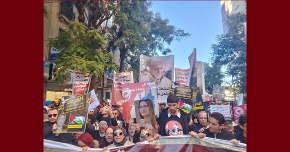00 بالصور/ رابطة حقوق الإنسان تتصدر مسيرة “المعارضة ليست جريمة”