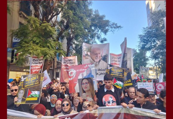 بالصور/ رابطة حقوق الإنسان تتصدر مسيرة “المعارضة ليست جريمة”