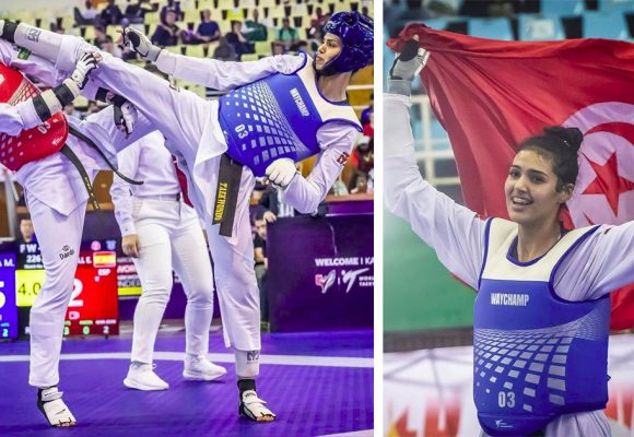 البطلة وفاء مسغوني تفوز بالذهبية و تتربع على عرش التايكوندو
